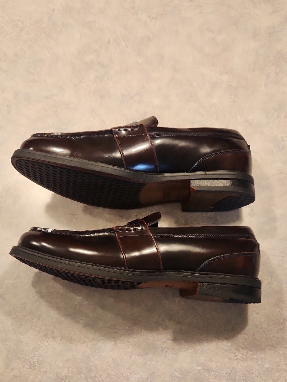 Nunn Bush Men's Dark Brown Leather Penny Loafers with Blue Insoles - Picture 2 of 6